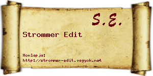 Strommer Edit névjegykártya